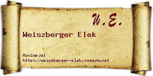 Weiszberger Elek névjegykártya